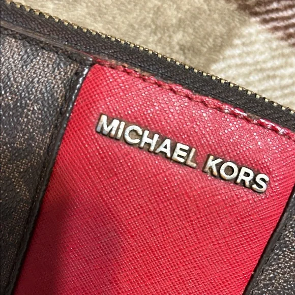 Michael Kors Red and Brown Wallet - Picture 2 of 10